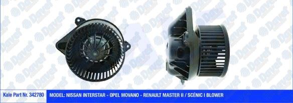 KALE 342780 Kalorifer Motoru Renault Master Ii / Scénic I Movano (Otomatik Klimali) (12v)
